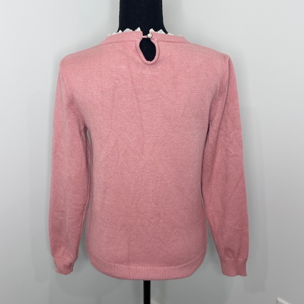 Maison de Roem Blush Lace Neck Sweater - Picture 4 of 7